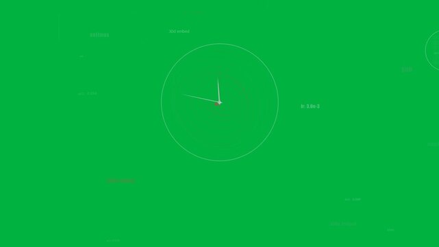 On load HUD graphic activating, needle rotating clockwise while red spiral pulsing for telemetry