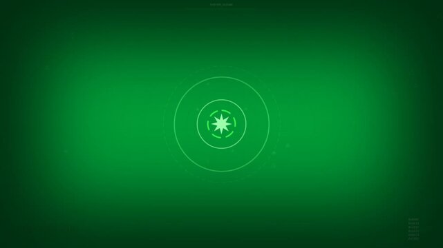 On start HUD powering rings tracing star pulsing markers orbiting for tracking on transparent layer