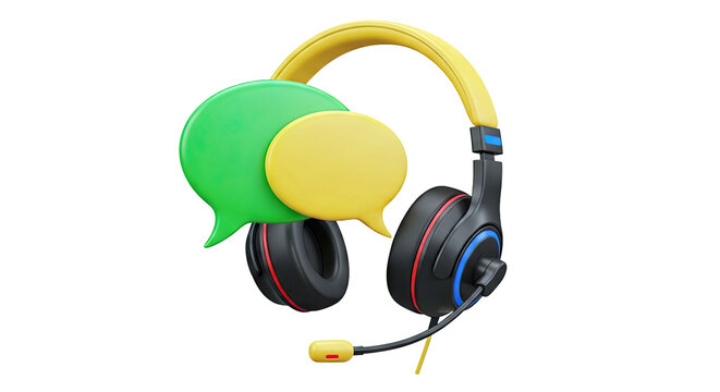 Headphones with Speech Bubbles Icon