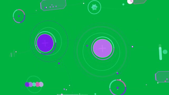 On loop rings pulsing and spiraling, moving star-tag rightward for motion UI on transparent