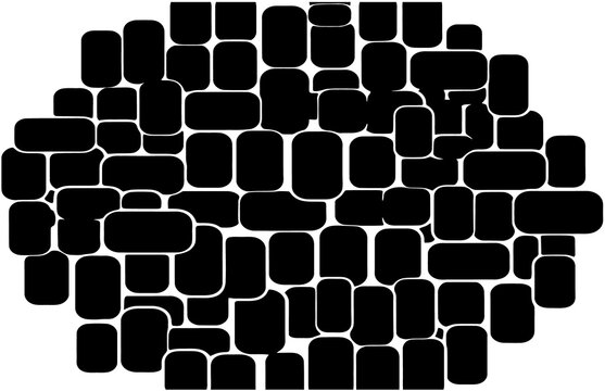 Abstract black rectangles forming a circular pattern