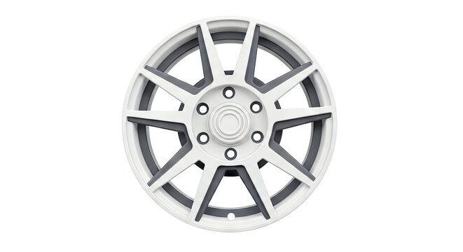 Light Gray and Dark Gray 10-Spoke Car Wheel