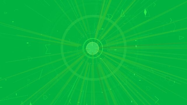 Lime pulse starting at core, HUD expanding spikes and rings, visualizing data on transparent layer