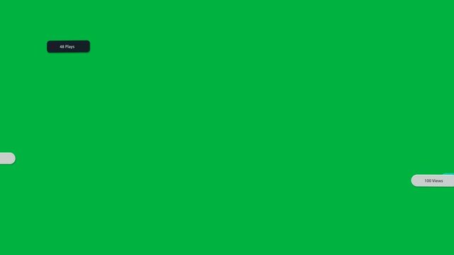 On load metric badges sliding in, nudging, then fading off on transparent canvas to show stats