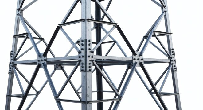 Steel lattice transmission tower structure