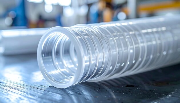 Close-up of clear plastic tube.