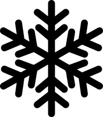 Fototapeta premium Black snowflake icon, winter symbol, frosty design element, vector graphic