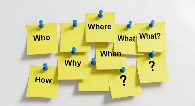 Question Mark and 5 W's - Concept of Problem Solving