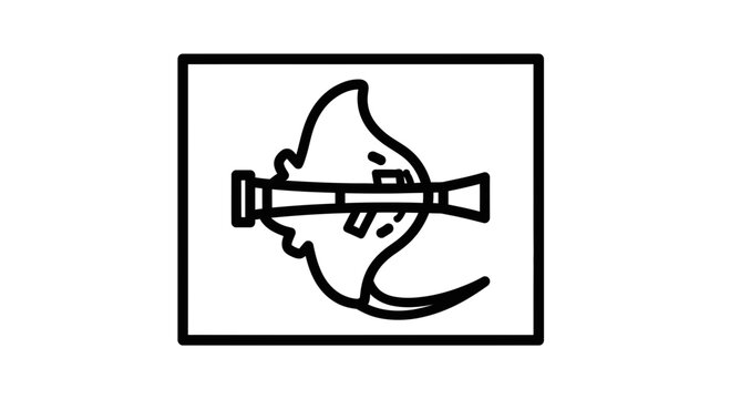 Stylized Stingray with a Rocket Launcher Icon