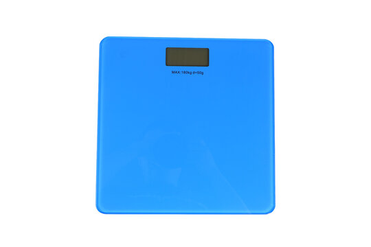 Blue Square Body Scale on White Background