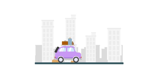 traveler car with looping animation for element design