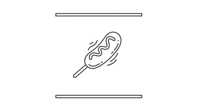 Crispy battered hot dog with savory sauce on a stick representing a classic fairground snack