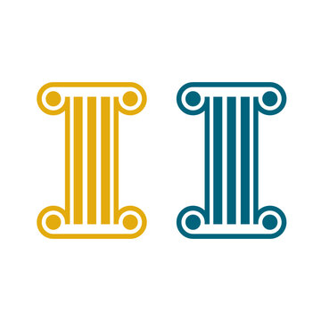 two pillar logo icon design template