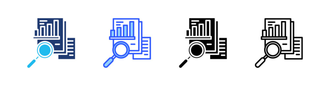 Competitive Analysis Multiple Style Icon Set Collection Pack Web Banner Vector 