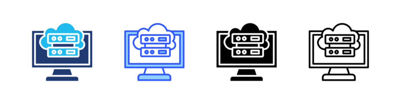 Virtualization Multiple Style Icon Set Collection Pack Web Banner Vector 