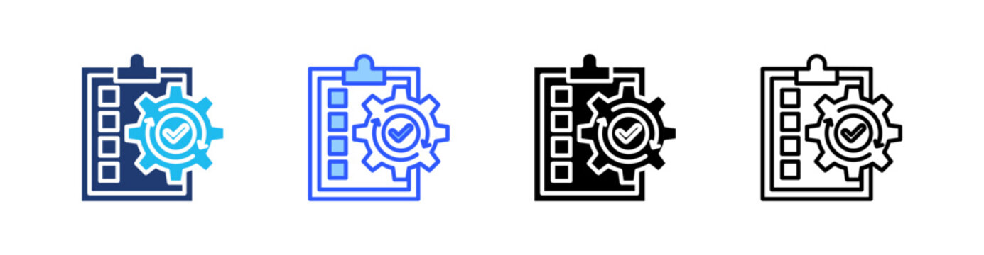 Test Automation Multiple Style Icon Set Collection Pack Web Banner Vector 