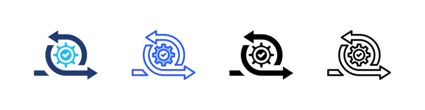 Agile Development Multiple Style Icon Set Collection Pack Web Banner Vector 