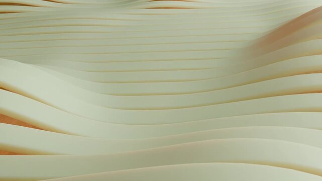 Abstract flowing layers forming smooth waveform patterns, created using procedural techniques in Blender. Clean minimal aesthetic with soft lighting, rendered in crisp 4K resolution.