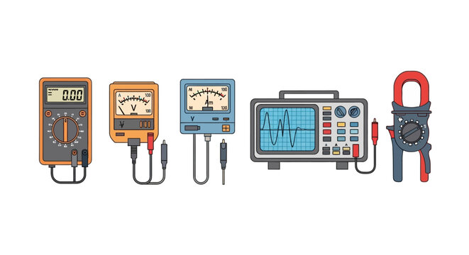 Multimeters and electrical testing equipment tools.