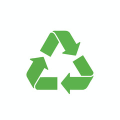 Obraz premium Green recycling symbol composed of three chasing arrows forming a triangle