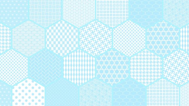 様々な伝統文様の和柄模様背景動画