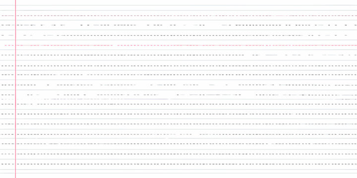 A page of lined paper with faint handwriting and red margin lines