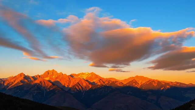 a wide sunset view with subtle cloud motion, static composition 