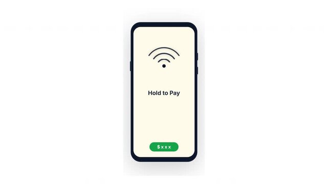 Mobile interface animates a secure contactless payment to verify a successful digital transaction for modern financial banking services.