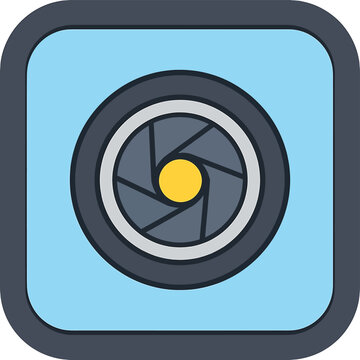 Camera shutter button icon graphic.