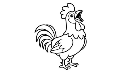 Rooster standing on the ground proudly. © Suro