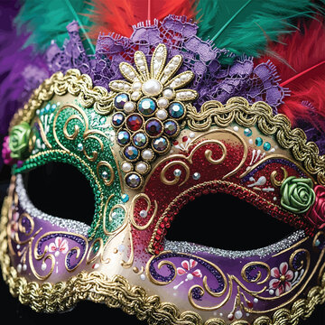 Colorful Venetian Masquerade Ball Mask.