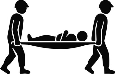 Obraz premium Medics stretcher rescue wounded icon