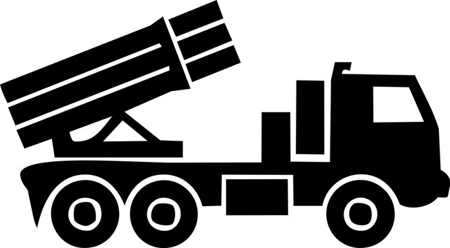 Multiple rocket launcher truck icon