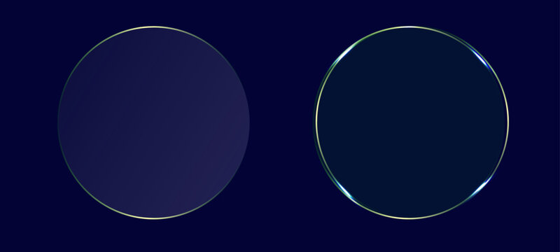 vector illustration of an abstract blue background with Futuristic Blue Neon Glass Panel with Rounded Corners, circles