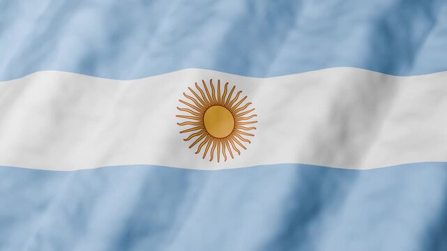 Argentina Flag Waving Seamless Loop 4K National Symbol Background