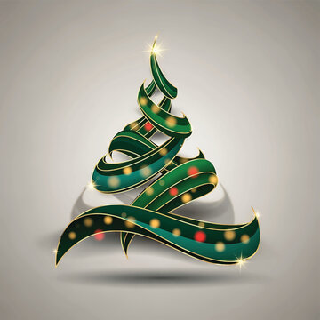 Decorative Christmas Tree Ribbon Ornament.