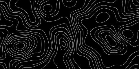 Fototapeta premium black background displays topographic contour lines, creating abstract pattern suitable for various design applications