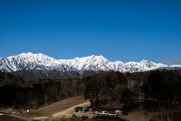 白馬村から望む冬の北アルプス © RATM
