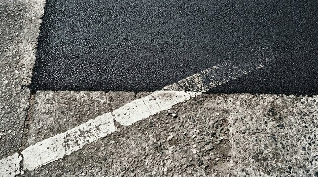 A black asphalt road with a white line