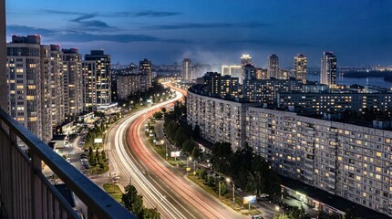 Fototapeta premium A city at night