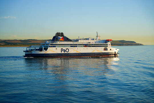 The P&O ferry Pride of Canterbury sailing on the English Channel near Calais, France