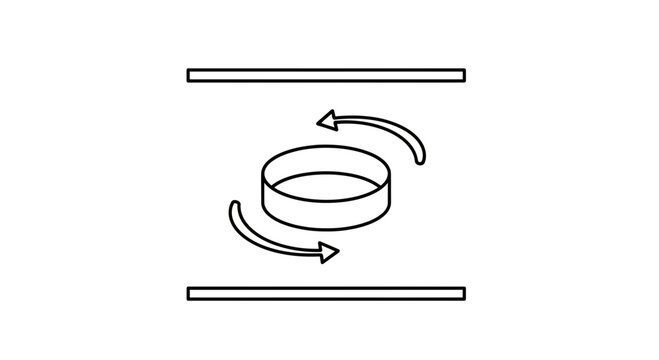Dynamic circular motion graphic representing industrial mechanism or scientific processing