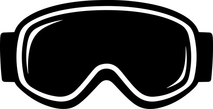 Goggles, ski goggles, black goggles, protective eyewear, vector icon