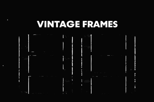 Vintage film frames with a distressed grainy black and white aesthetic