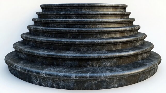 Dark marble circular staircase