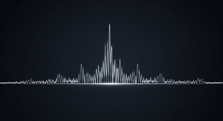 Audio Waveform 3D Render, Digital Sound Spectrum Visualization, Abstract Music Frequency Pulse Graphic for Multimedia Production and Data Analysis Background