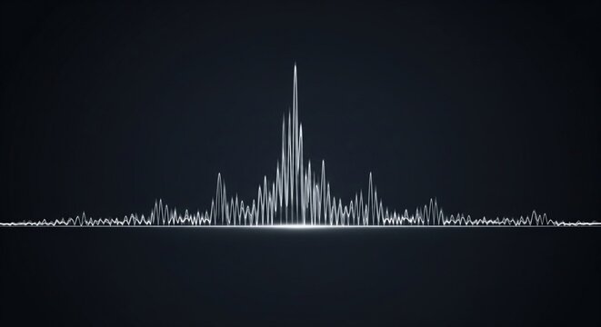 Audio Waveform 3D Render, Digital Sound Spectrum Visualization, Abstract Music Frequency Pulse Graphic for Multimedia Production and Data Analysis Background