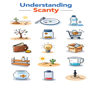 Scanty Understanding Concept &ndash; Limited Knowledge, Confusion and Weak Awareness Illustration