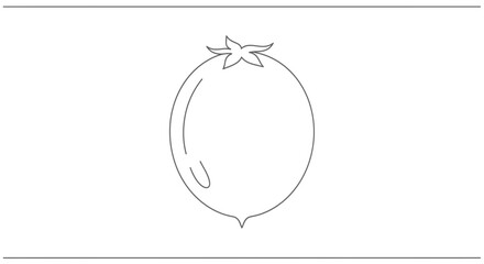 Obraz premium Clean graphic outline drawing of a single wholesome fruit or berry for culinary projects
