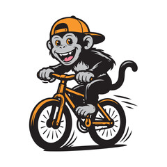 Obraz premium Cool Monkey Cycling Mascot